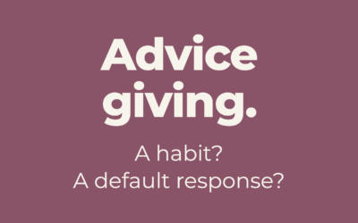 Advice giving. A habit? A default response?